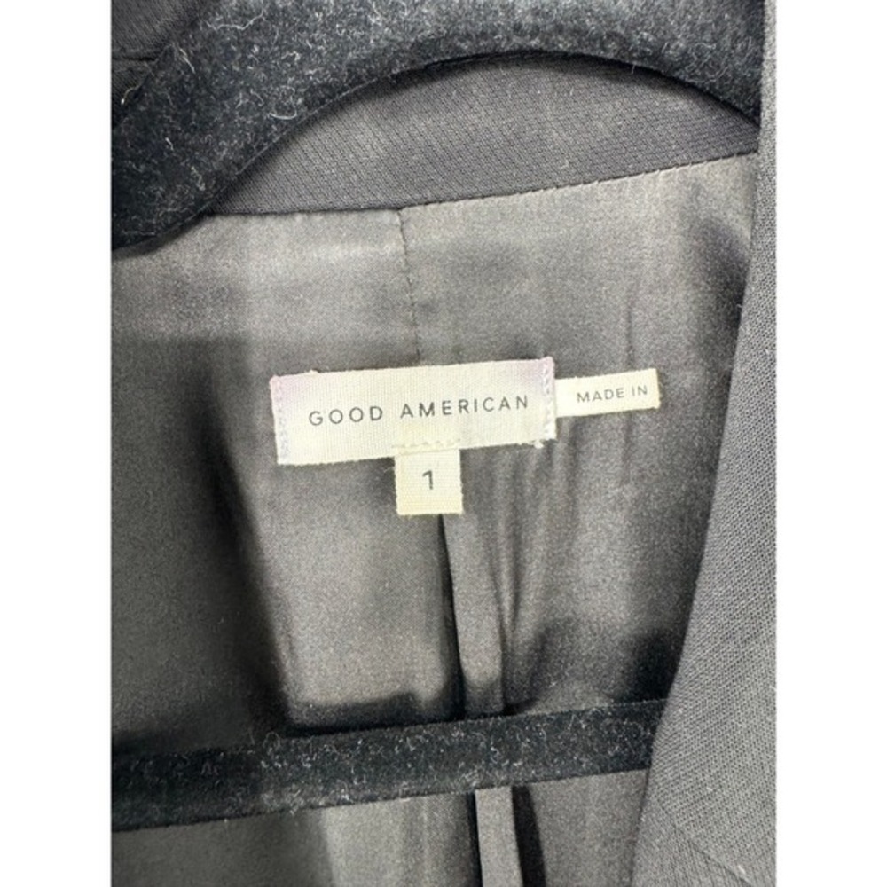 Good American Scuba Blazer Black Single Button Tailored Jacket Size 1 - Picture 4 of 4